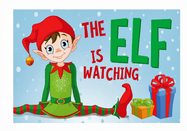 Elf is watching Christmas mischief flag 5ft x 3ft with eyelets
