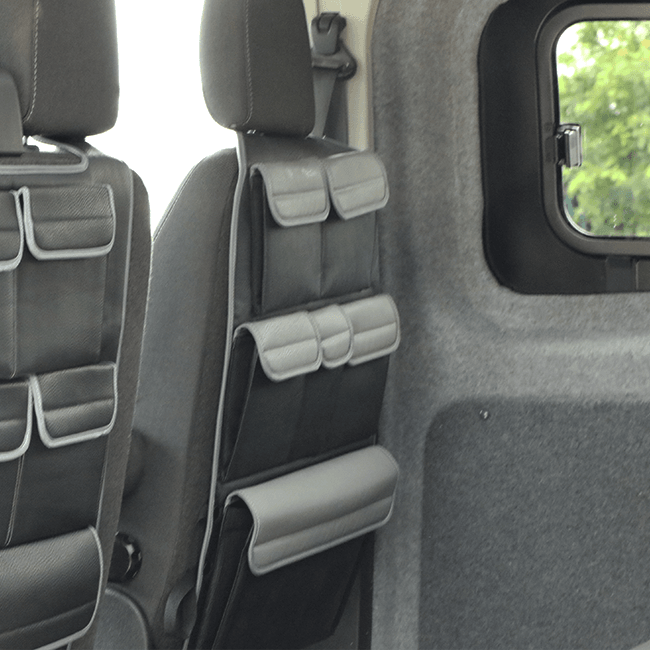 For Ford Transit Custom Leatherette Captain Seat Back Organiser Campervan Storage - Van-X