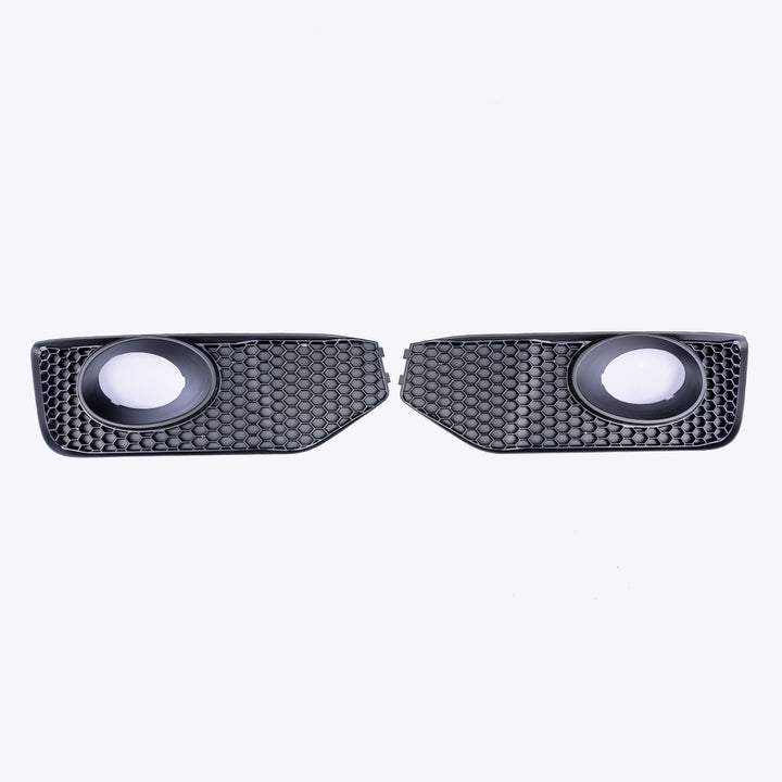 For VW T5.1 Transporter Honeycomb Sportline Front Spoiler Foglight Trims (Gloss Black)