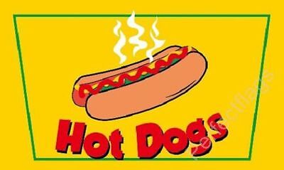 Drapeau Hot Dogs 5 pieds x 3 pieds