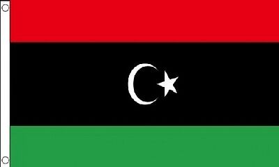 Libya old style flag 5ft x 3ft polyester with eyelets