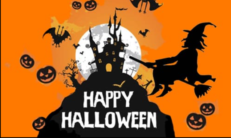 Halloween bats orange flag 5ft x 3ft with eyelets