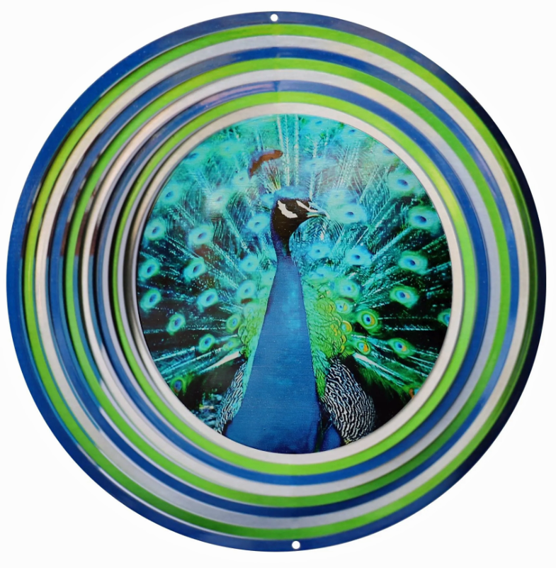 Peacock 12 inch garden windspinner