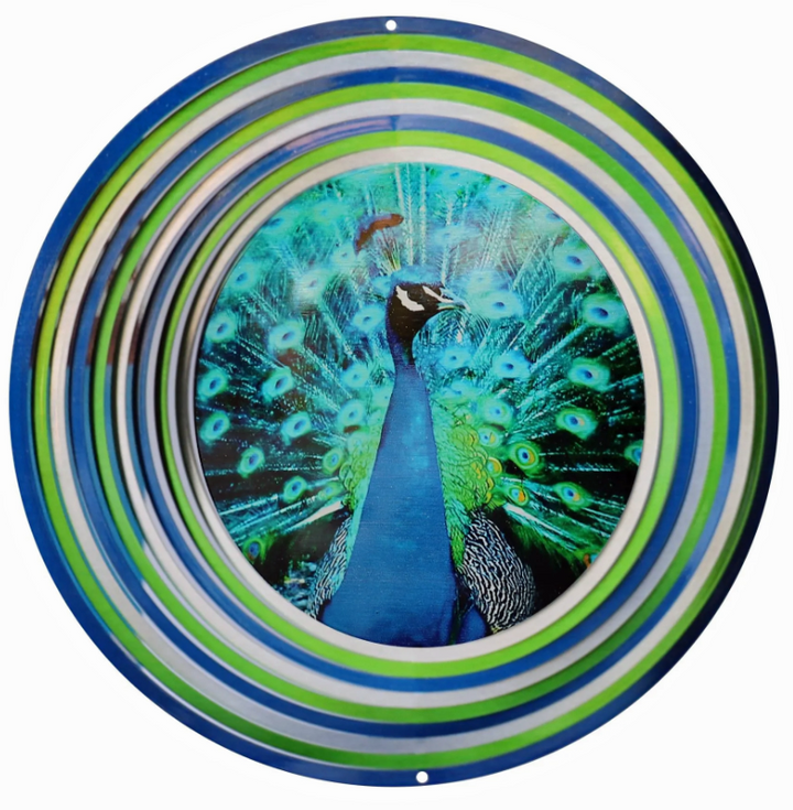 Peacock 12 inch garden windspinner