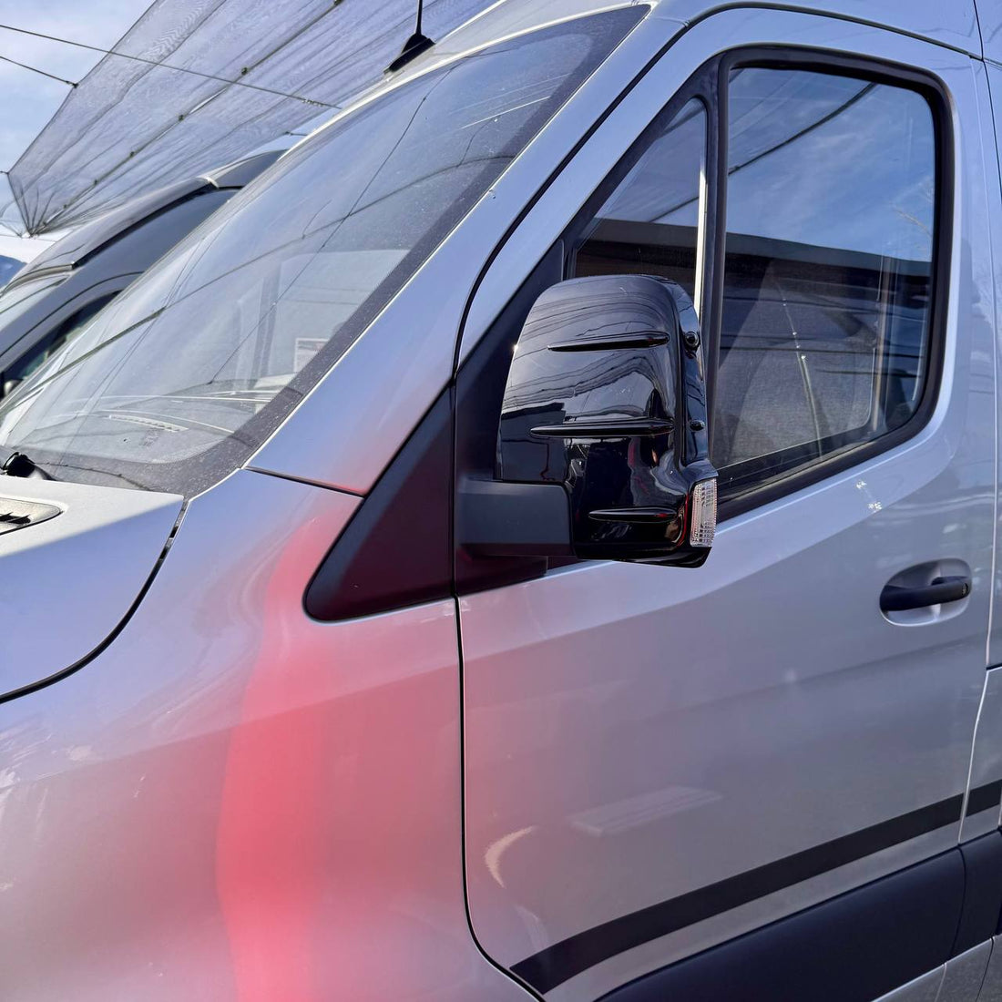 For Mercedes Sprinter Dodge 907 Wing Mirror Covers with Indicator - Gloss Black (Set of 2) - Replacement Caps for 907 Models