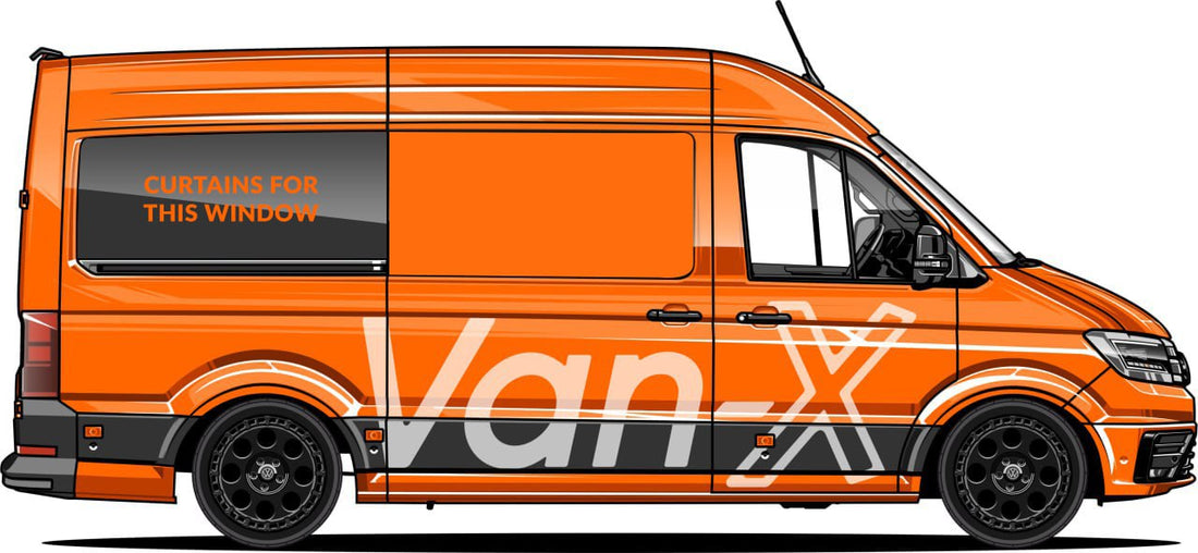 For VW Crafter Premium Window Curtains - Black/Black - CREATE YOUR OWN BUNDLE! Van-X