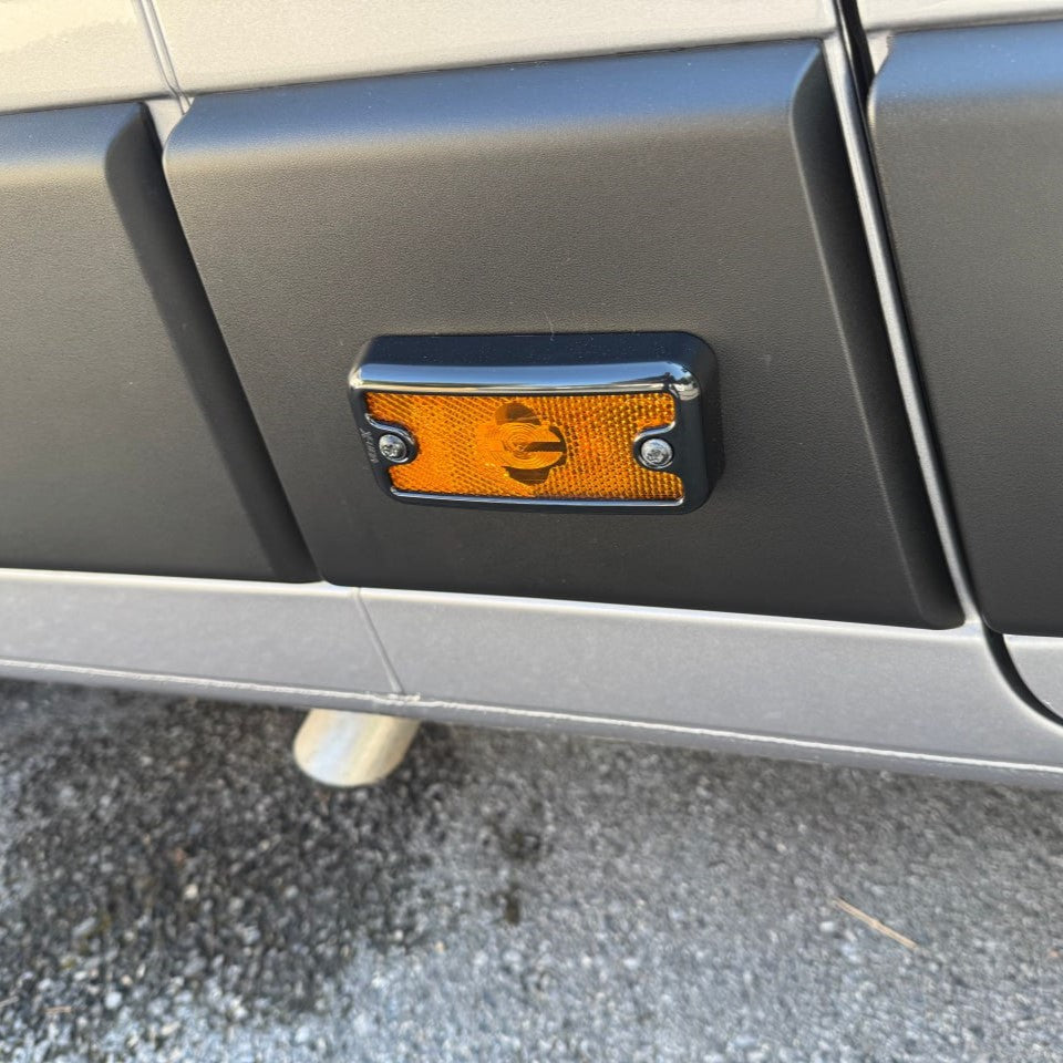 For Vauxhall Movano Side Signal Marker Light Cover Guard - Gloss Black | Van-X