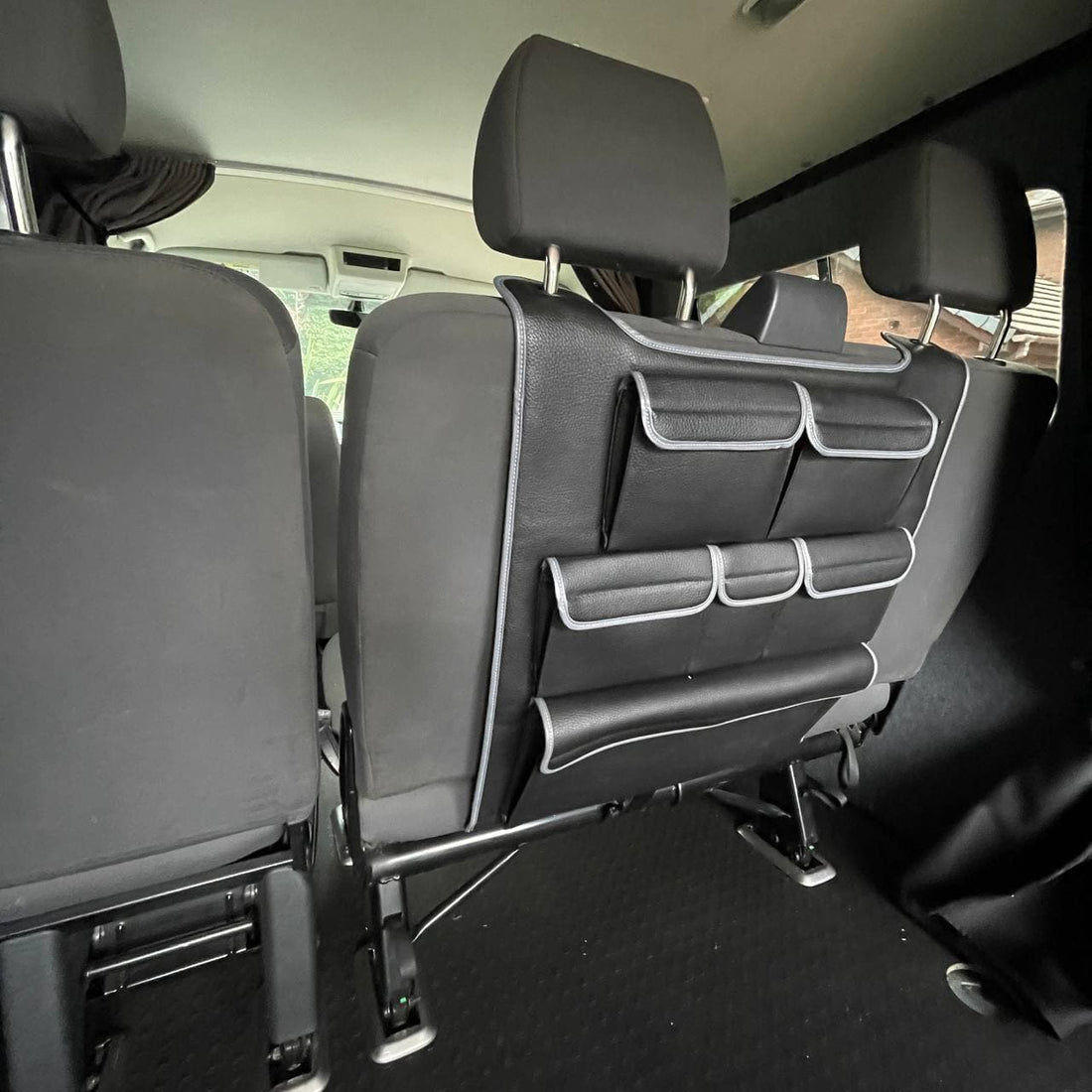 For VW T5 & T5.1 Transporter Double Back Seat Organiser – Premium Leatherette Storage | Van-X