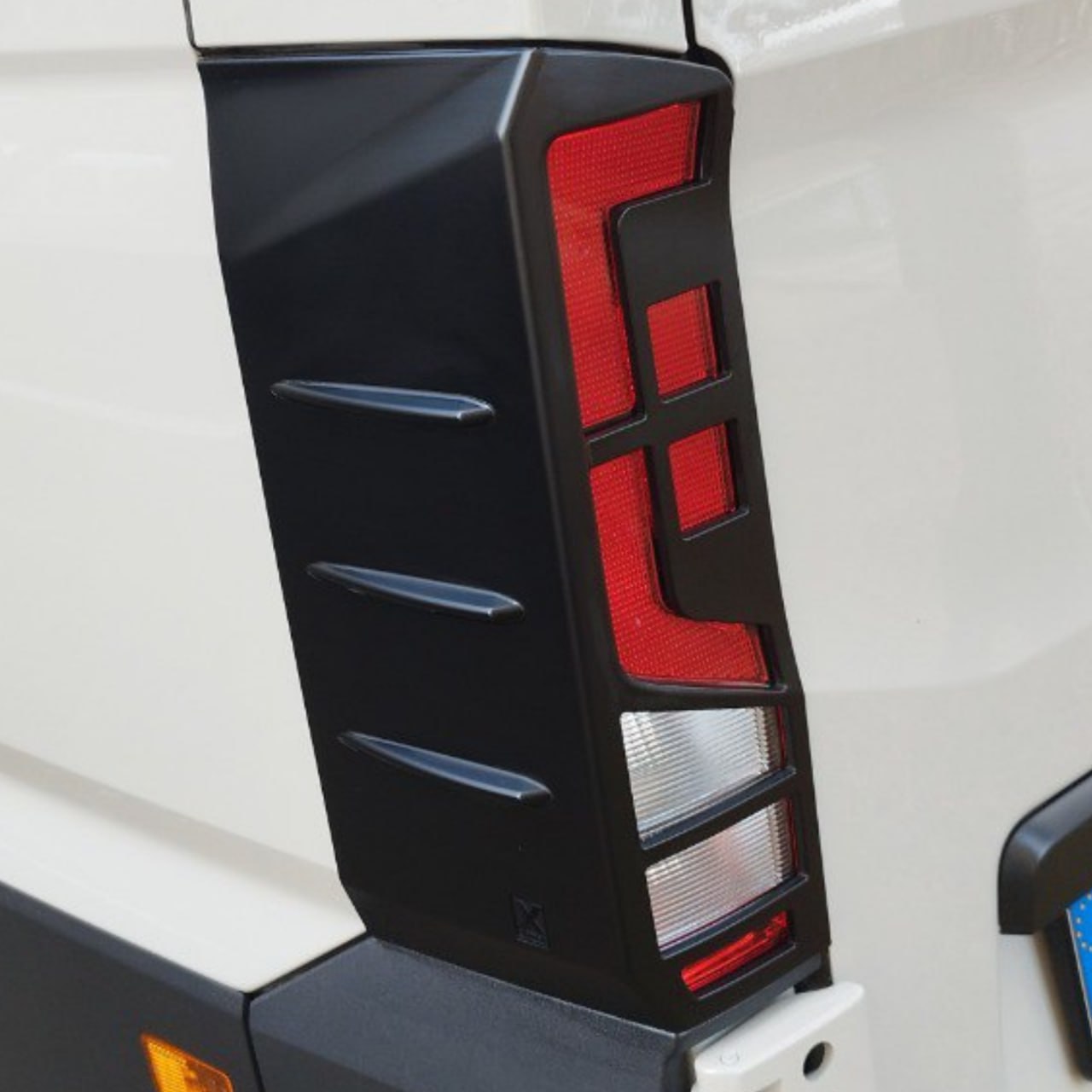 For MAN TGE Rear Light Guards - Matte Black Protection (2018+)