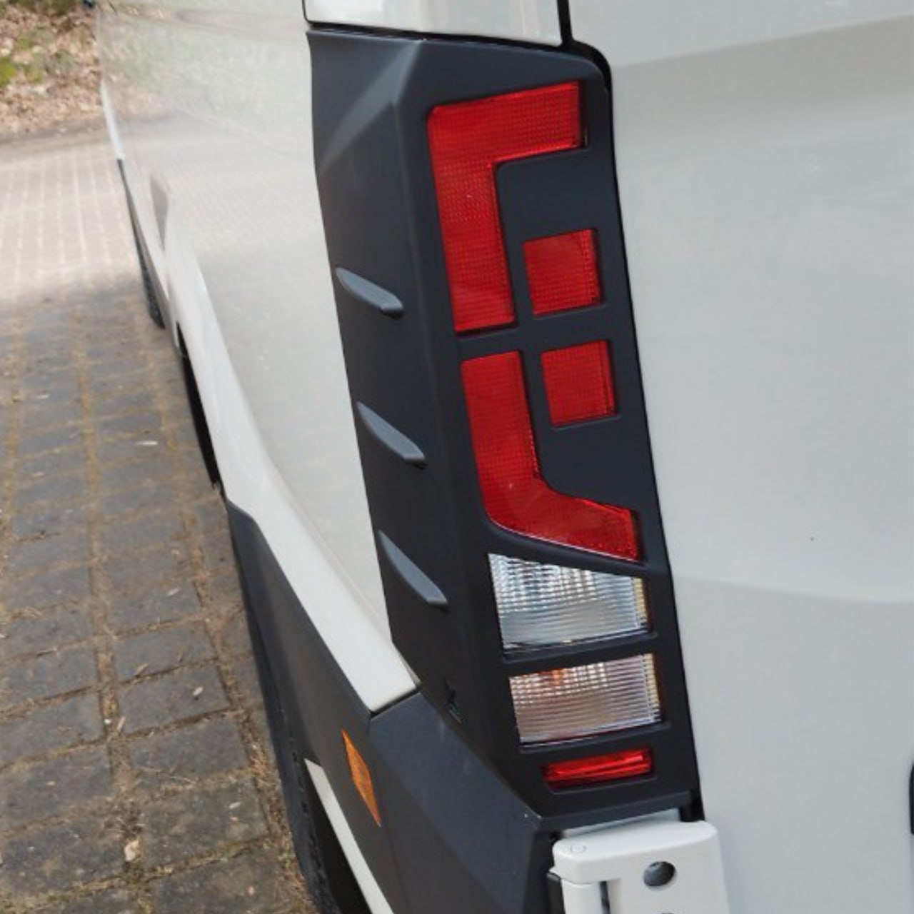 For MAN TGE Rear Light Guards - Matte Black Protection (2018+)