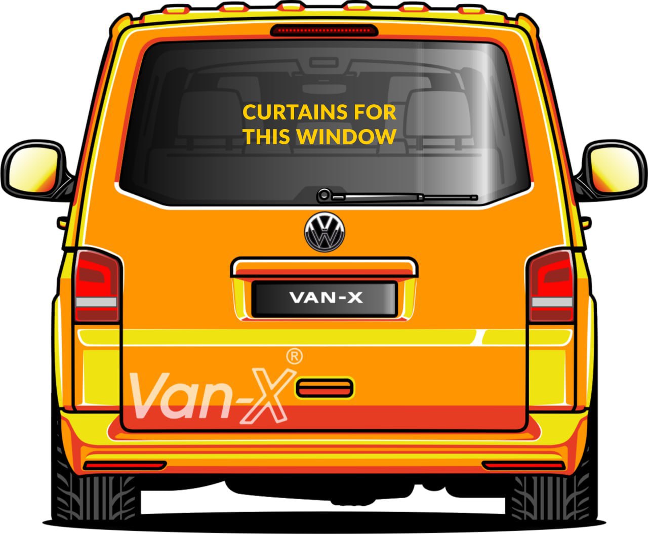 For VW T4 Transporter Van Conversion Premium Curtains - Black/Black - CREATE YOUR OWN BUNDLE! Van-X