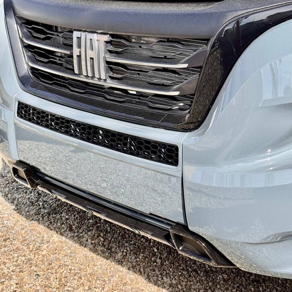 For Peugeot Boxer Bumper Honeycomb Grille | Gloss Black Front Styling Upgrade | Non Parking Sensor Version | Van-X
