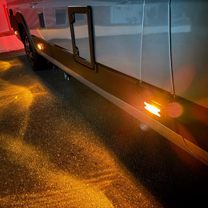 For Fiat Ducato Side Signal Marker Light Cover Guard - Gloss Black | Van-X