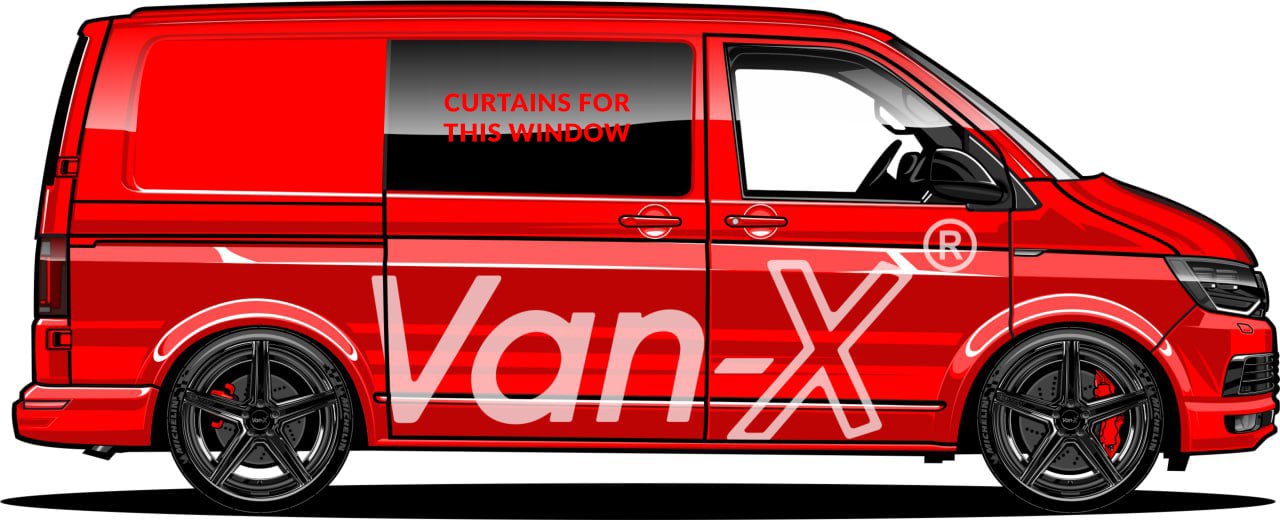 For Peugeot Expert Premium Window Curtains - Black/Burgundy - CREATE YOUR OWN BUNDLE! | Van-X