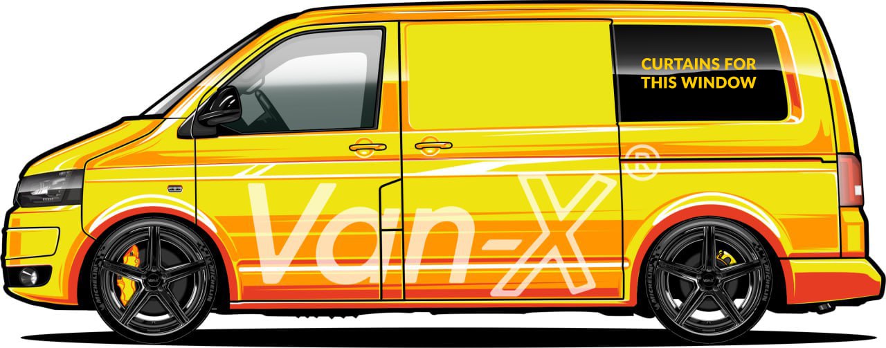 For VW T4 Transporter Van Conversion Premium Curtains - Black/Black - CREATE YOUR OWN BUNDLE! Van-X