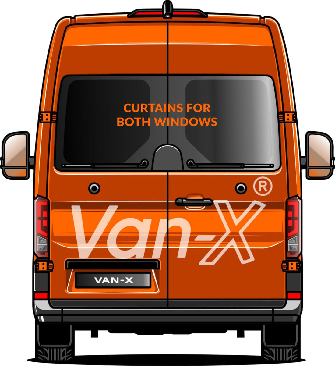 For VW Crafter Premium Window Curtains - Black/Grey - CREATE YOUR OWN BUNDLE! Van-X
