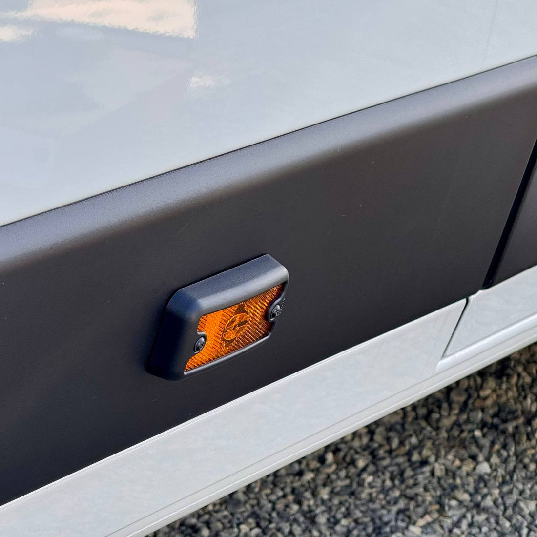 For Vauxhall Movano Side Signal Marker Light Cover Guard - Textured Black | Van-X
