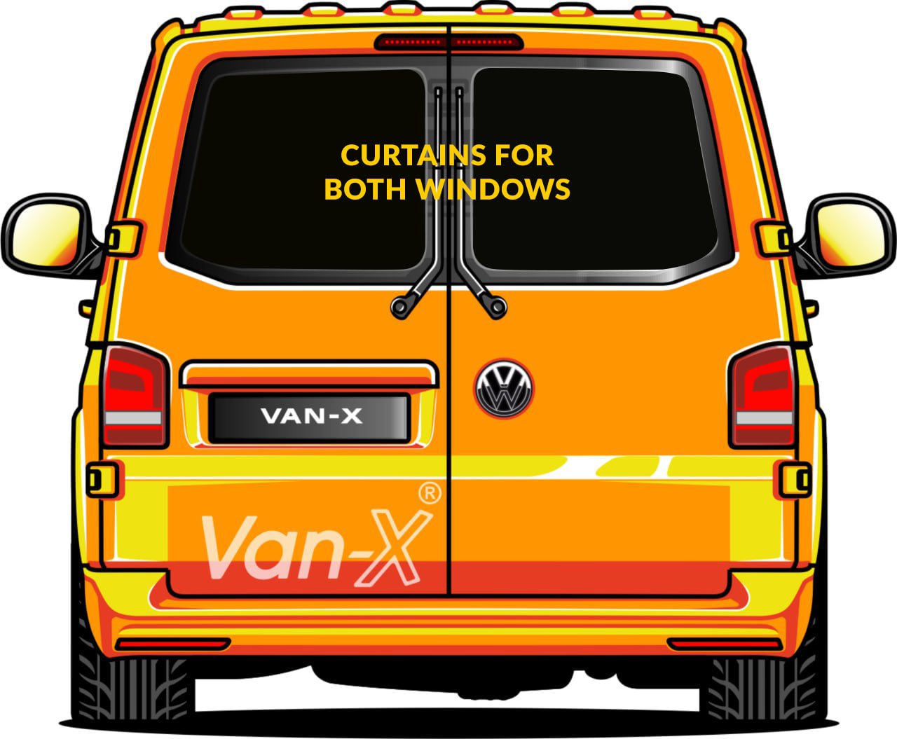 For VW T5 Transporter Van Conversion Premium Curtains - Black/Grey - CREATE YOUR OWN BUNDLE! Van-X