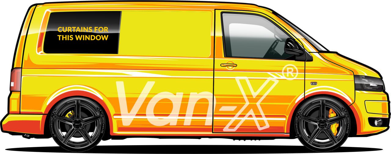 For VW T4 Transporter Van Conversion Premium Curtains - Black/Black - CREATE YOUR OWN BUNDLE! Van-X