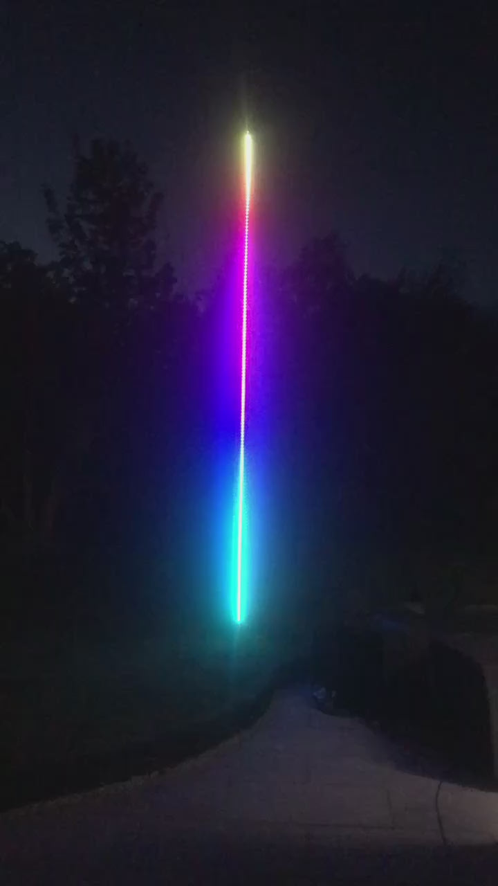 BC12 Button controlled 12v Dream chasing 5m flag pole lights