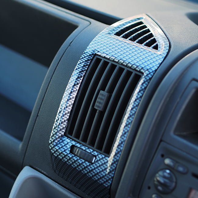 For Peugeot Boxer Dashboard Air Vent Trim in Silver Carbon | Van-X
