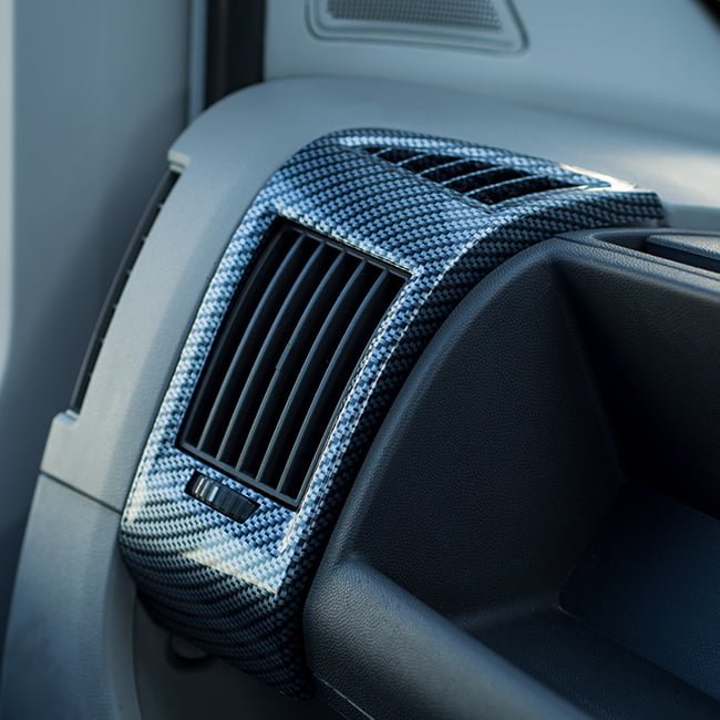 For Vauxhall Movano Dashboard Air Vent Trim in Silver Carbon | Van-X
