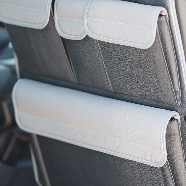 For VW T6 & T6.1 Transporter Leatherette Captain Seat Back Organiser Campervan Storage - Van-X