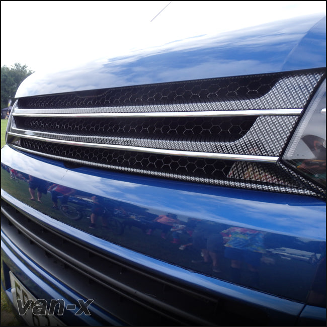 For VW T5.1 Silver Carbon Badgeless Grille *Clearance* [B Grade]