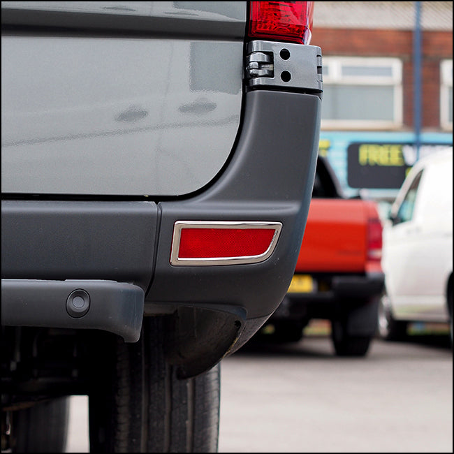 For VW Crafter Rear Bumper Reflector Trims | Premium Stainless Steel | Van-X