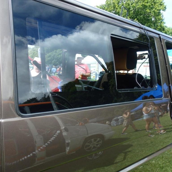 For VW T4 Transporter Sliding Side Window Smoked Glass | Van Conversion Privacy Window – Van-X