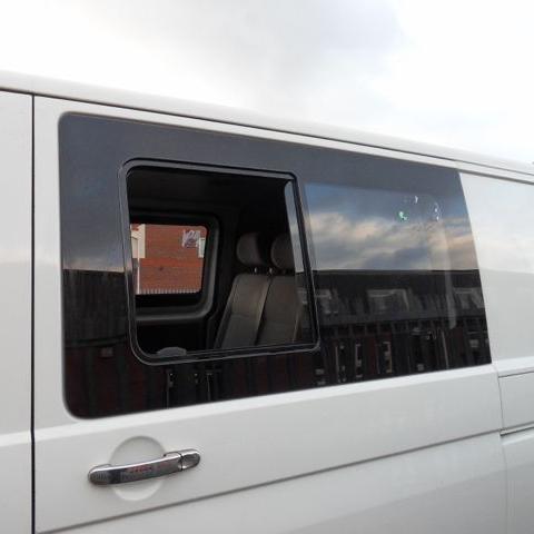 For VW T5 Transporter Smoked Sliding Side Window Glass | Privacy Van Window Upgrade – Van-X