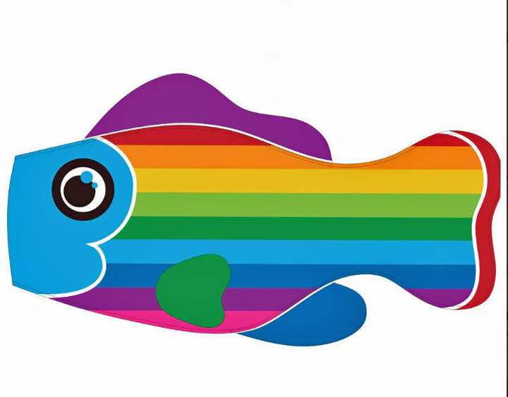 Rainbow stripes fish windsock by Life's a breeze