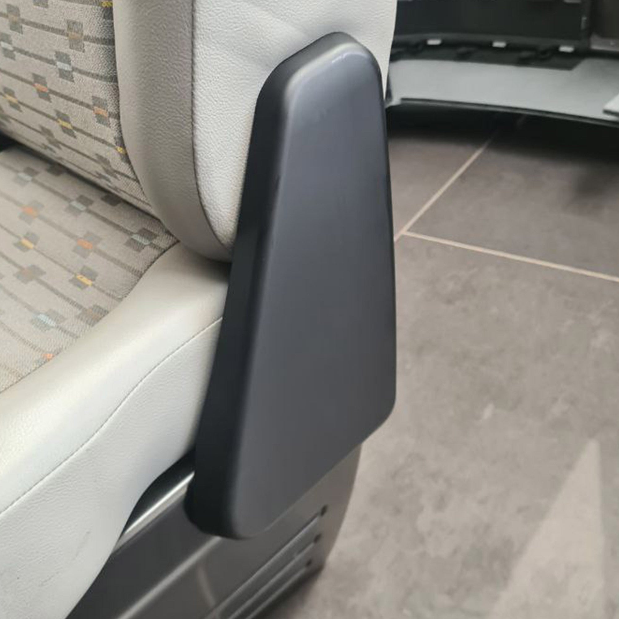 For VW T6 Twin Seat Hinge Covers – Matte Black Finish for Transporter Interior Styling Upgrade