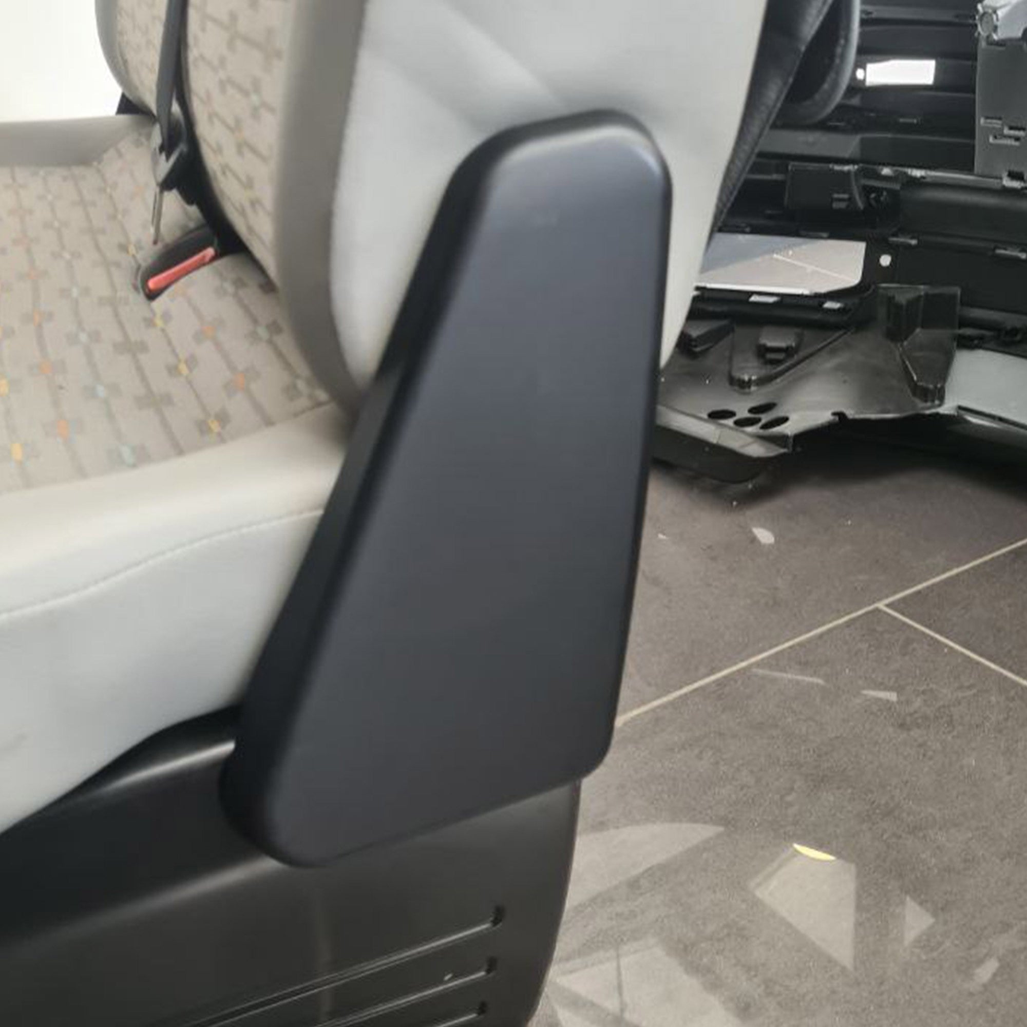 For VW T6 Twin Seat Hinge Covers – Matte Black Finish for Transporter Interior Styling Upgrade