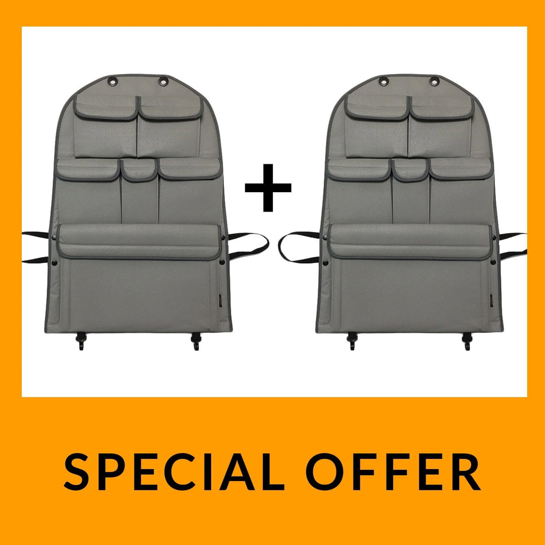 ForVW T5 & T5.1 Transporter Captain Seat Back Storage Organiser Leatherette 2 Piece Bundle - Van-X