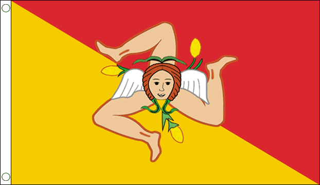 Sicily flag 5ft x 3ft with two eyelets