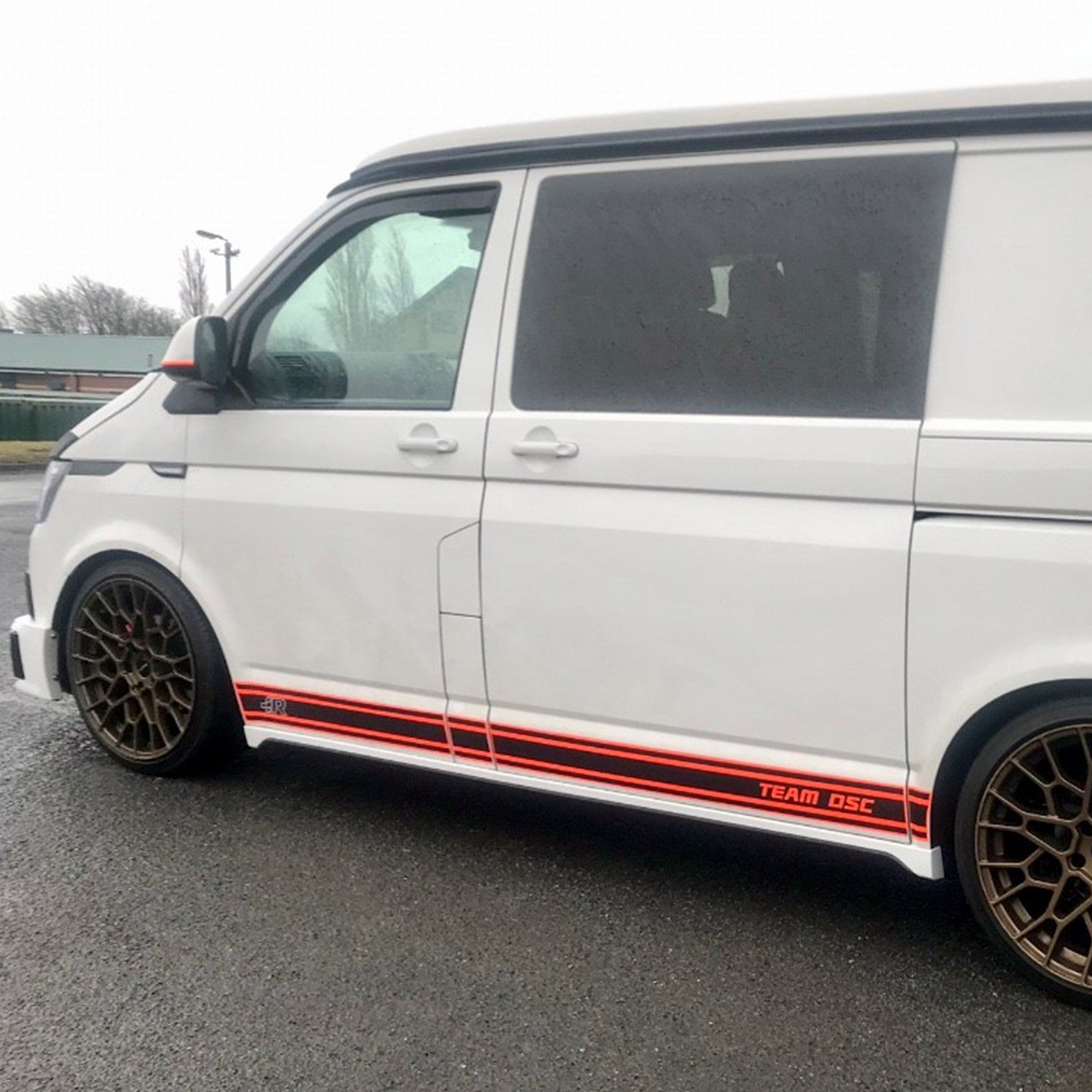 For VW T6 SWB Side Skirts Candy White Plastic Painted and Ready to Fit (B-Grade)