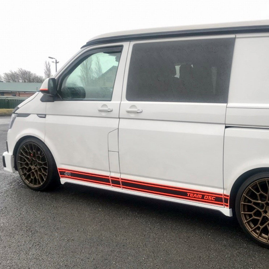 For VW T6.1 Transporter SWB ABS Side Skirts Painted In Candy White Ready to Fit, latest in style
