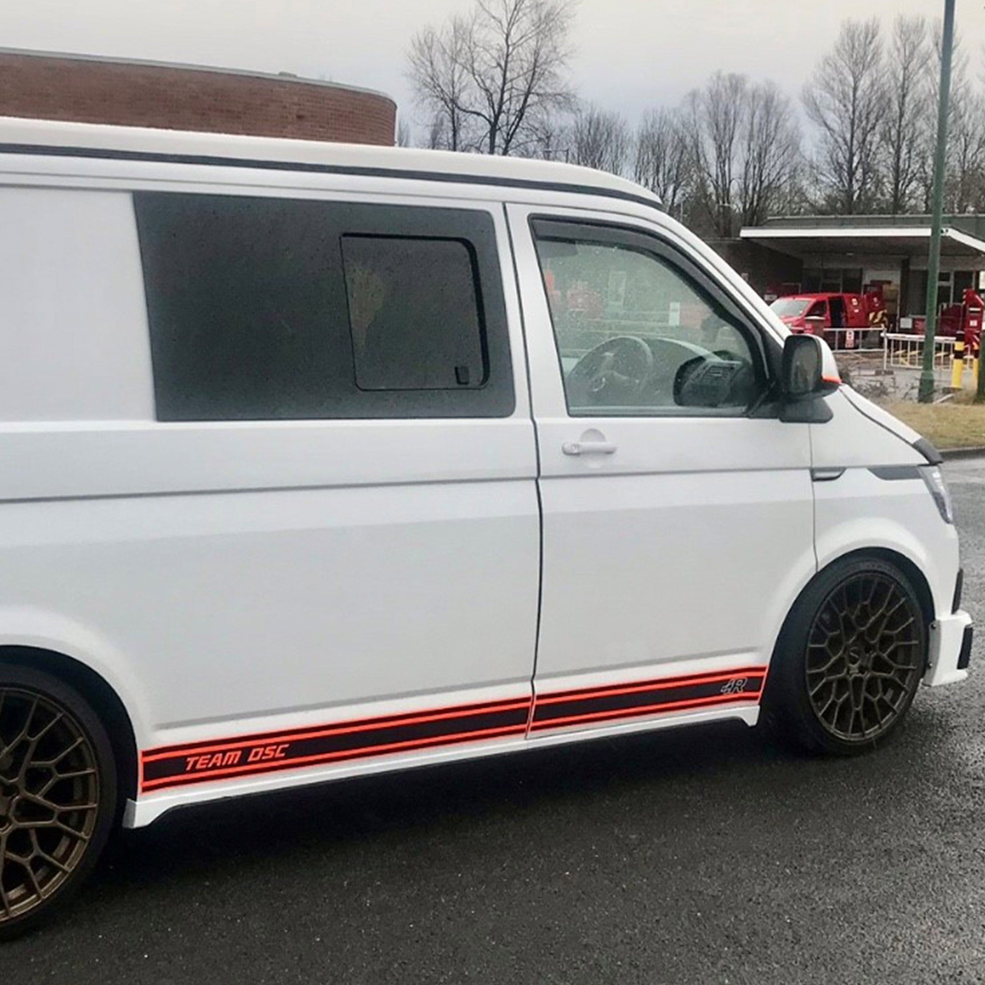 For VW T6 Transporter SWB Side Skirts Candy White Plastic Painted and Ready to Fit