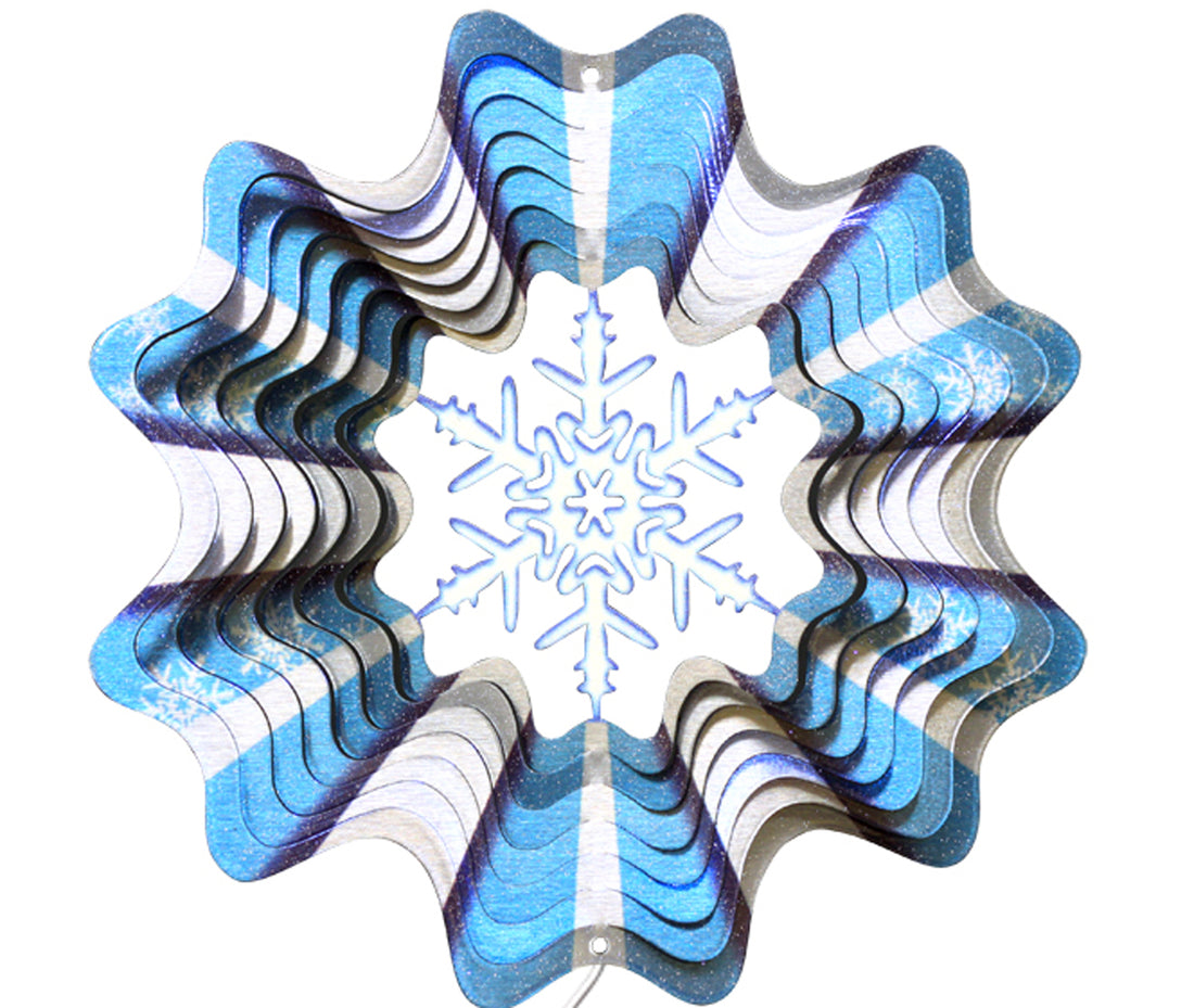 Snowflake 6 inch stainless steel garden windspinner