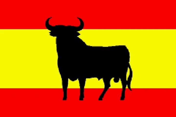 Spanish bull flag 5ft x 3ft with eyelets