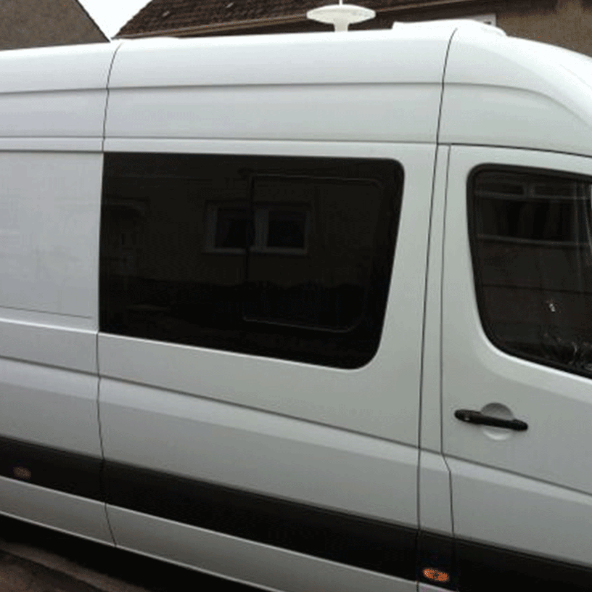 For VW Crafter New Shape Sliding Side Window – Limo Tinted Glass | 2018–2023 - Van-X