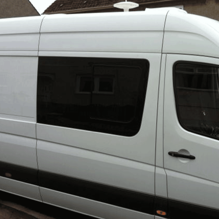 For VW Crafter New Shape Sliding Side Window – Limo Tinted Glass | 2018–2023 - Van-X