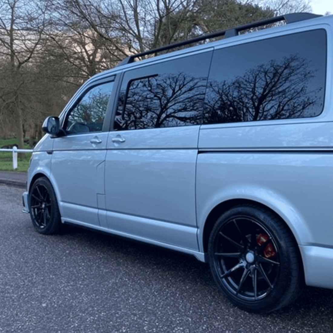 For VW T5, T5.1 SWB Side Skirts Reflex Silver Plastic Painted and Ready to Fit