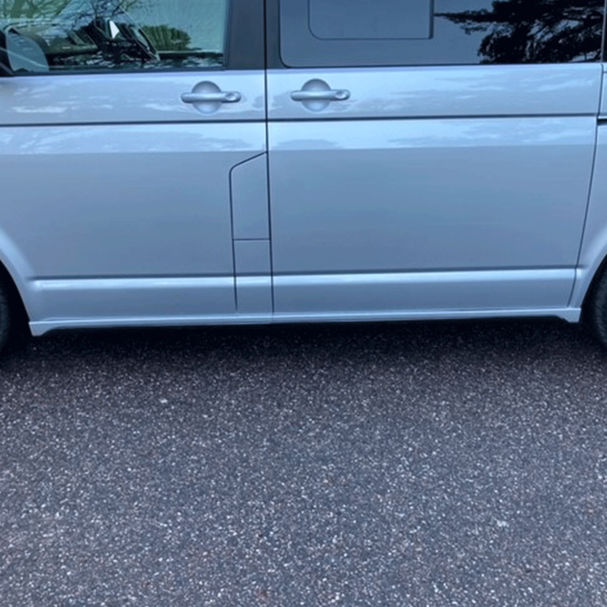For VW T5, T5.1 SWB Side Skirts Reflex Silver Plastic Painted and Ready to Fit