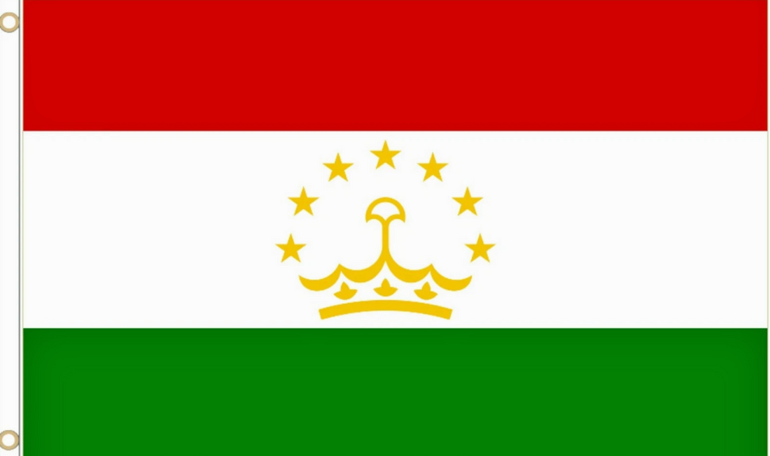 Tajikstan flag 5ft x 3ft with two eyelets