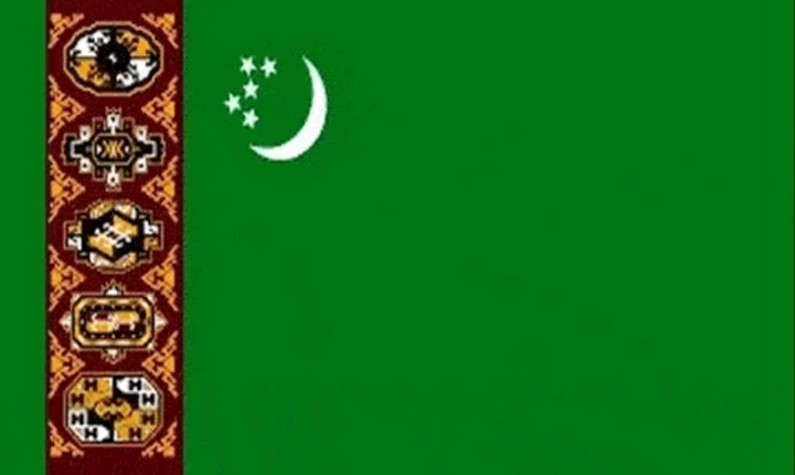 Turkmenistan flag 5ft x 3ft with two eyelets