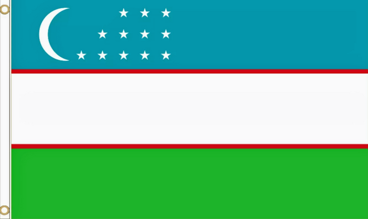 Uzbekistan flag 5ft x 3ft with two eyelets