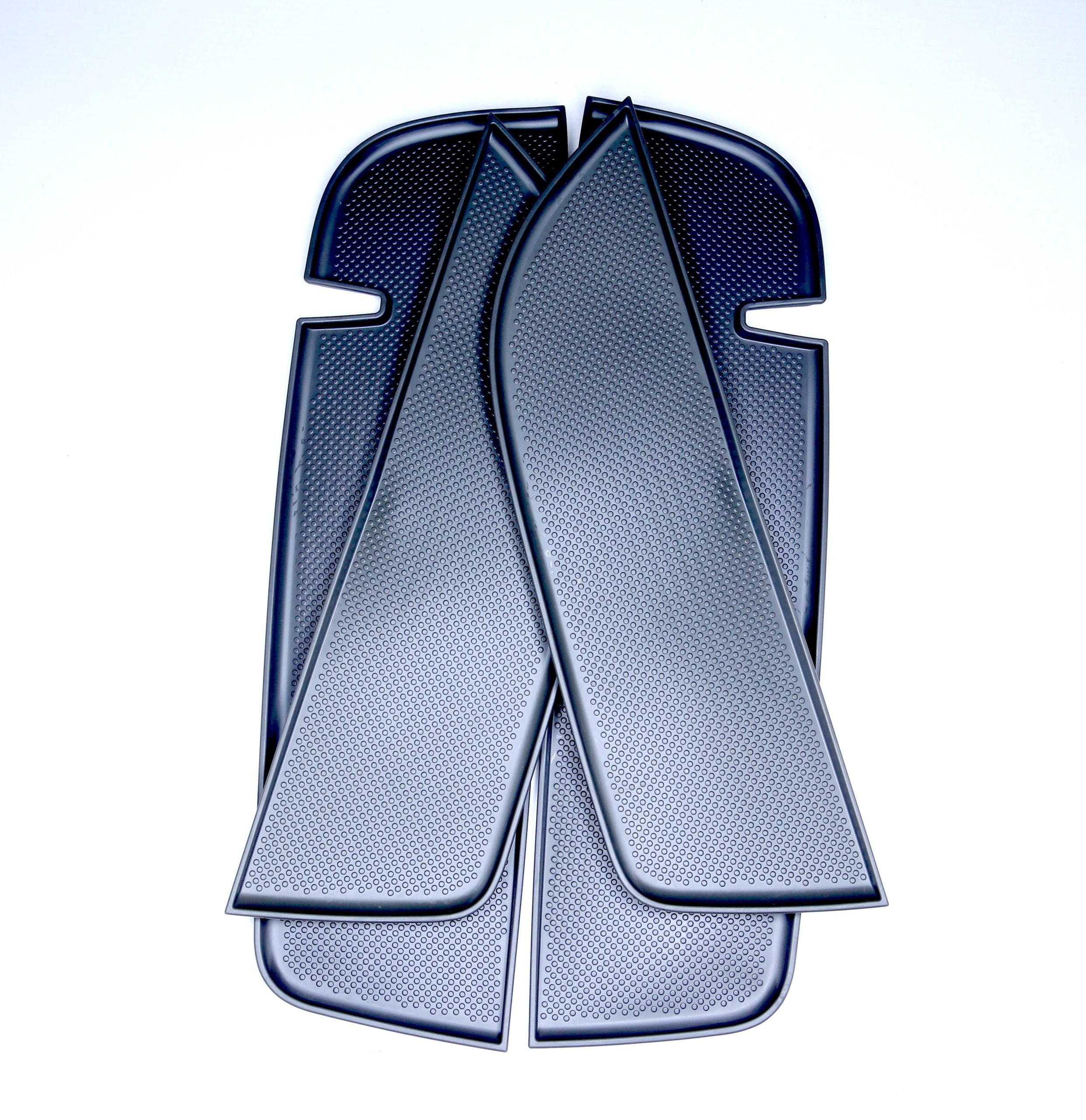 For VW T5/T5.1 Dark Grey Rubber Door Pocket Inserts for Driver & Double Passenger Doors – Van-X
