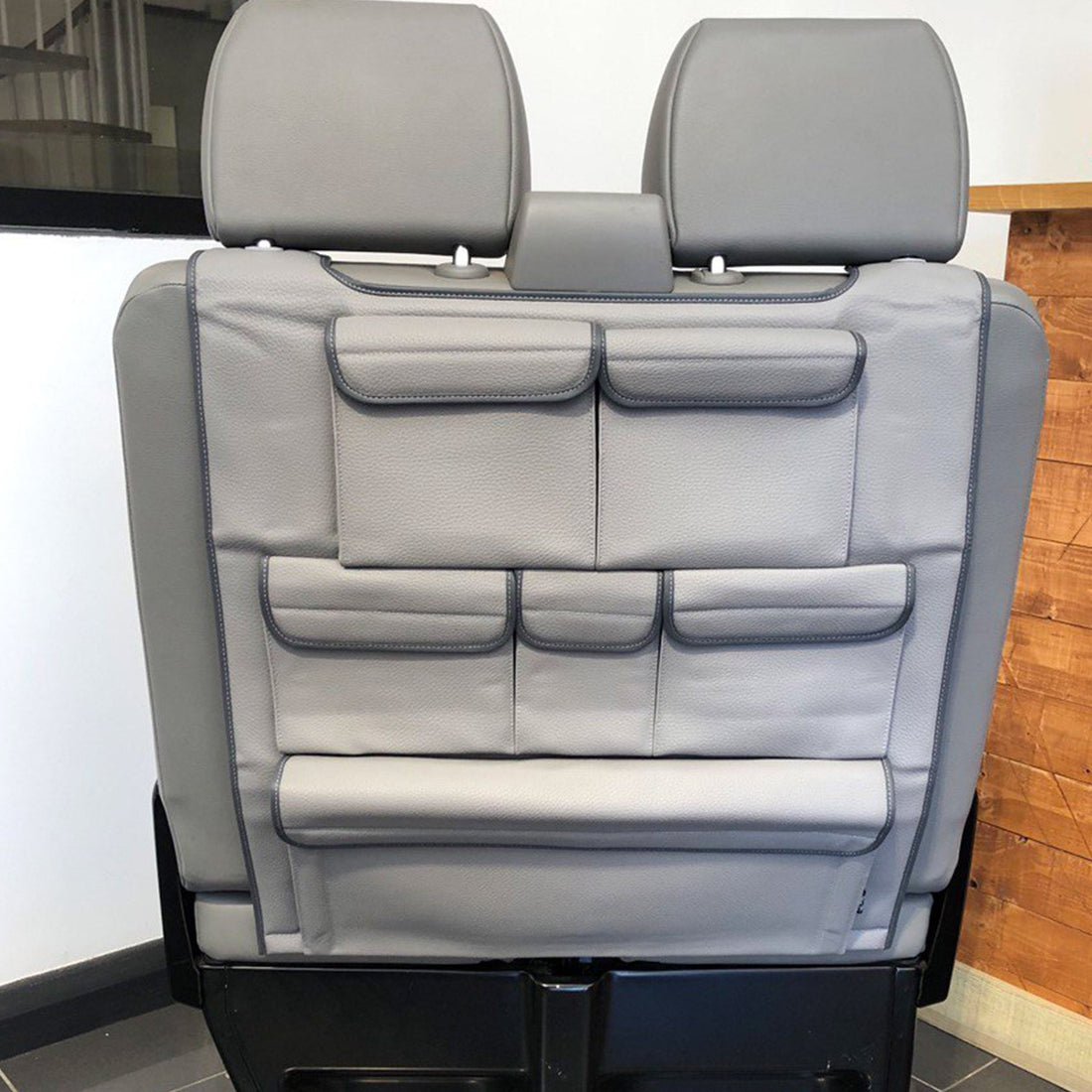 For Ford Transit Custom Double Back Seat Organiser – Premium Leatherette Storage | Van-X